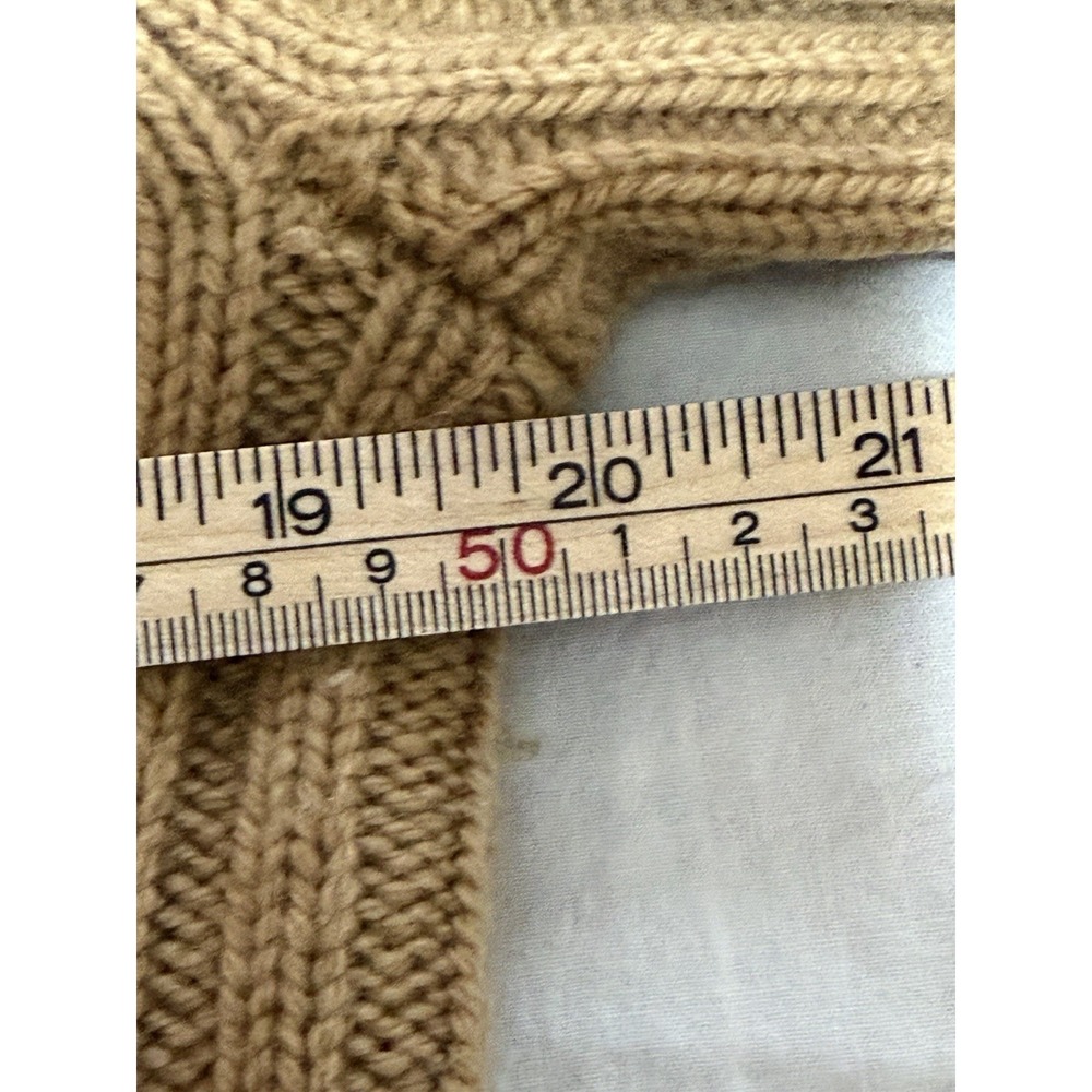 Vince Wool Cashmere Ribbed Cropped Cardigan Camel Tan Size Large Button Front - Picture 5 of 7